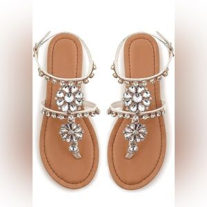 NWB Sandals for Women Dress Summer Rhinestone Sandals for Women